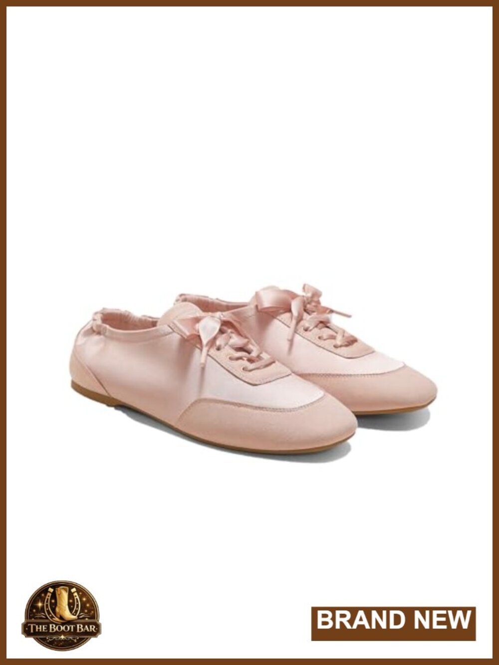 Square Toe Satin Sneakers with Ribbon Laces and Barefoot Comfort